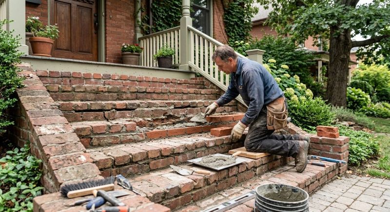 Brick Stairs Repair in Dryden, MI