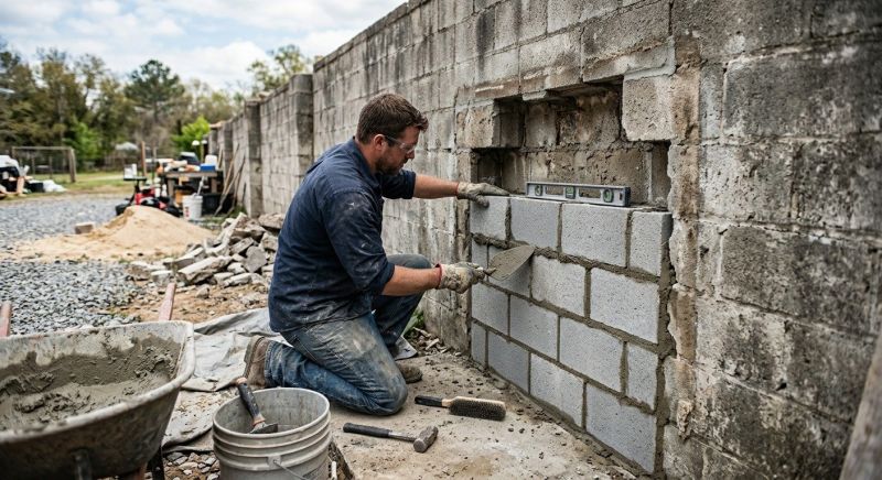 Concrete Block Repair in Oxford, MI