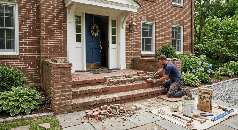Entryway Brick Repair in Clarkston, MI