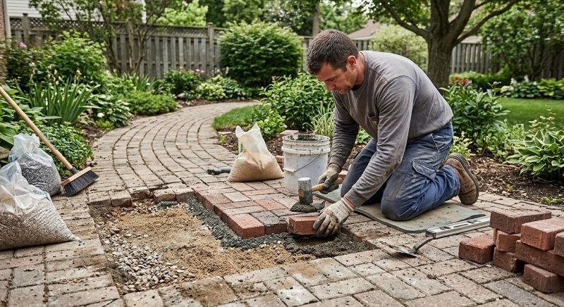 Entryway Brick Repair in Clarkston, MI