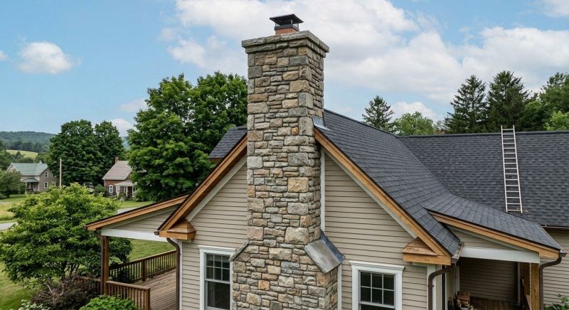 Stone Chimney Installation in Highland, MI