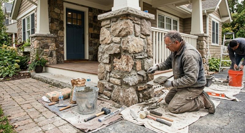 Stone Column Repair in Clarkston, MI
