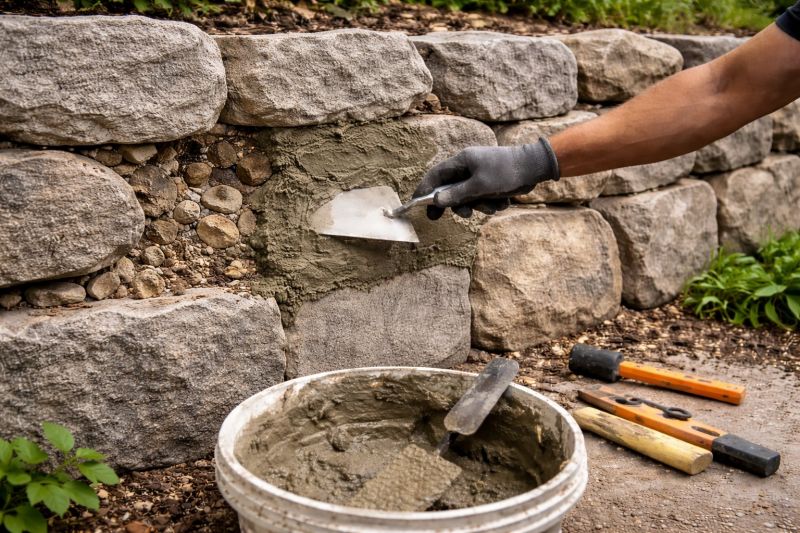 Stone Wall Repair in Franklin, MI